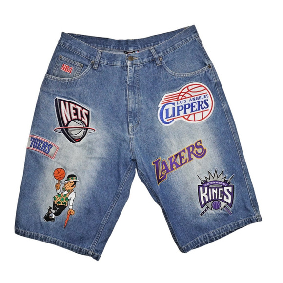 Vintage NBA Patch Denim Shorts – Size 36